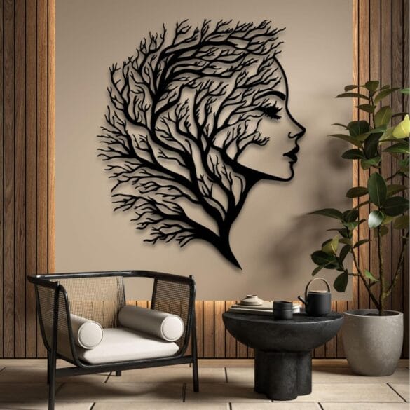 Picture a vibrant tapestry above your couch or a sleek metal sculpture in your hallway