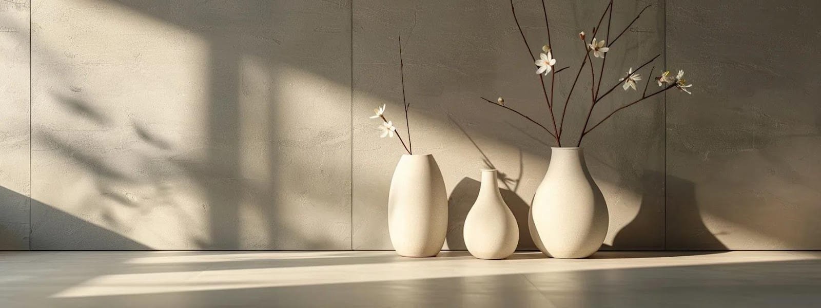 a stylishly arranged display featuring a small medium and large spring vase in a modern office setting highlighting their distinct sizes and elegant designs against a sleek minimalistic background a stylishly arranged display featuring a small medium and large spring vase in a modern office setting highlighting their distinct sizes and elegant designs against a sleek minimalistic background