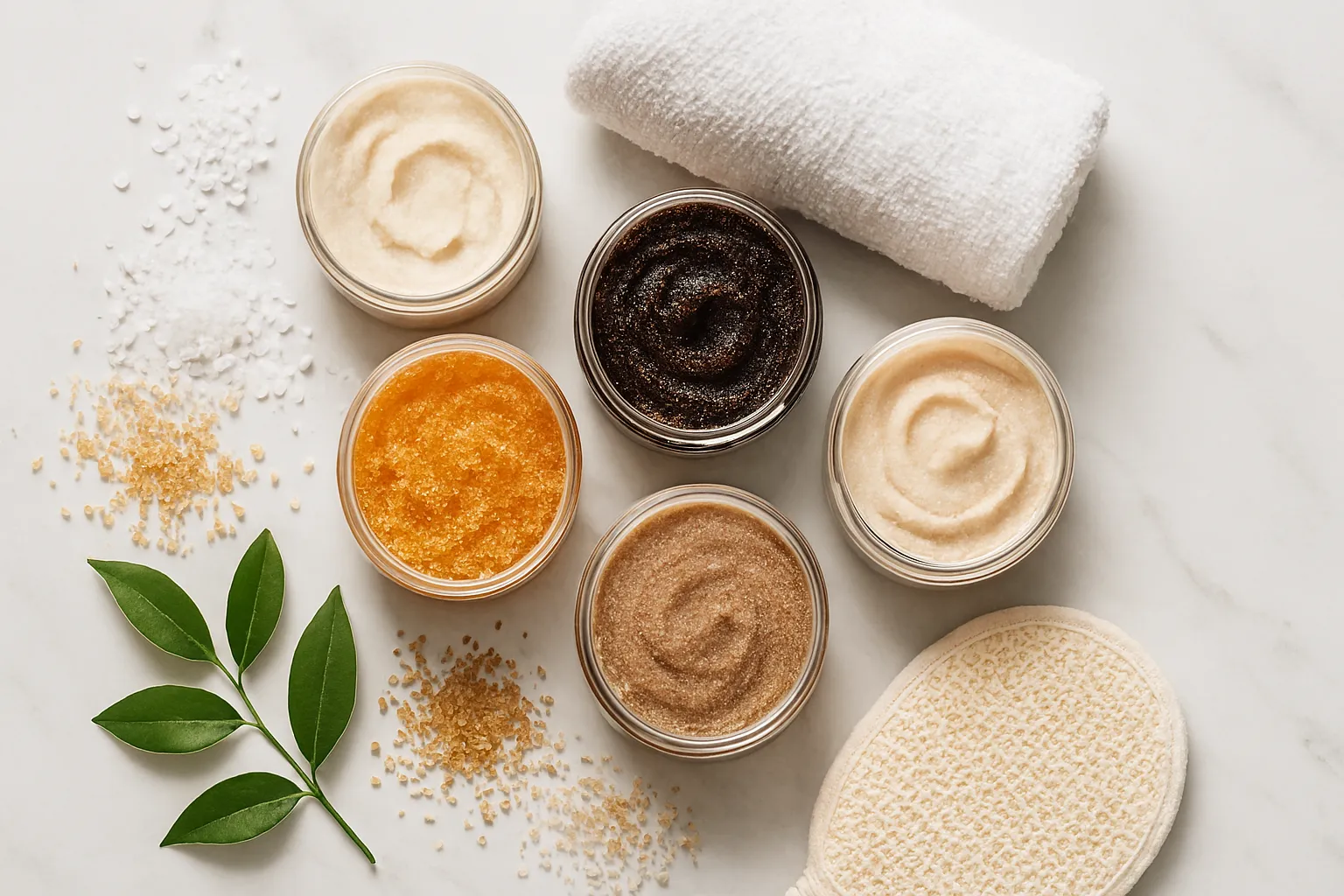 Truly body scrub wowwantscom Various body scrub products arranged with exfoliation tools and smooth skin care results on spa like background